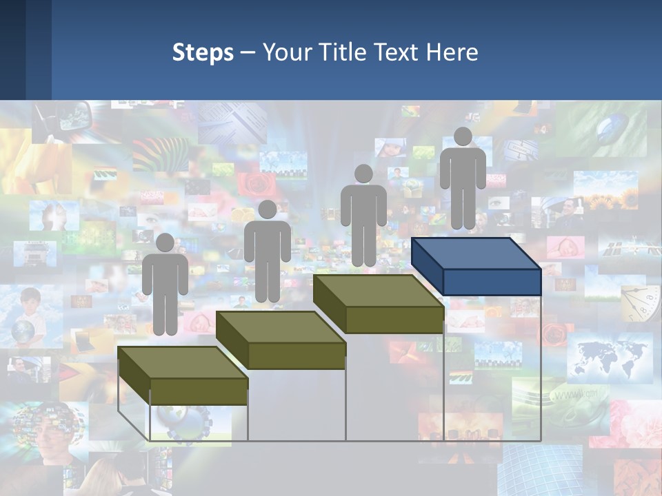 A Collage Of Pictures With A Blue Background PowerPoint Template