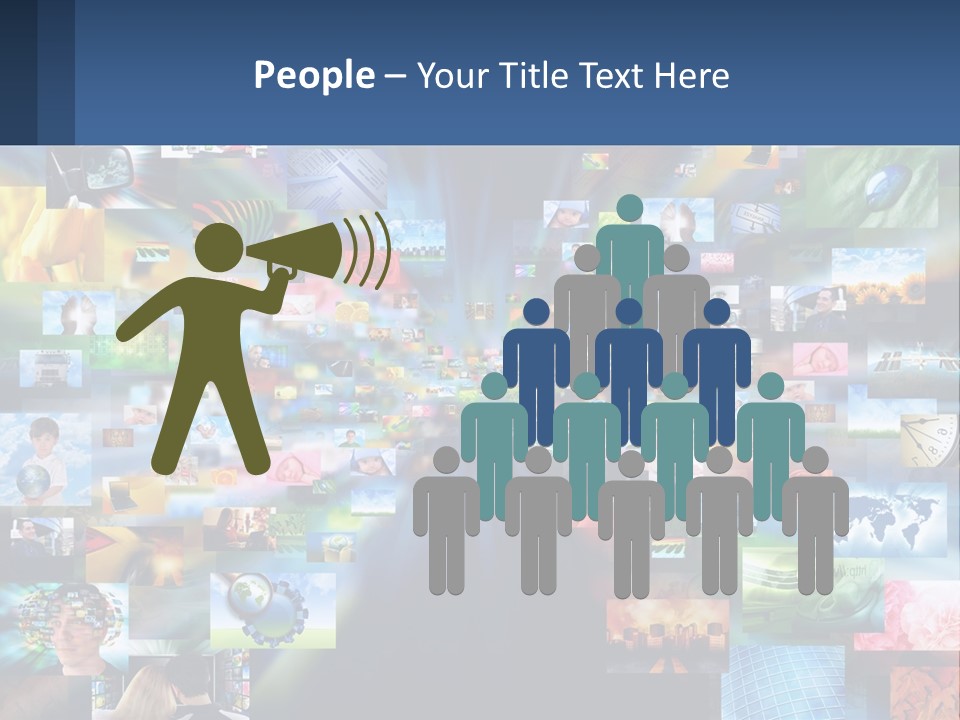 A Collage Of Pictures With A Blue Background PowerPoint Template