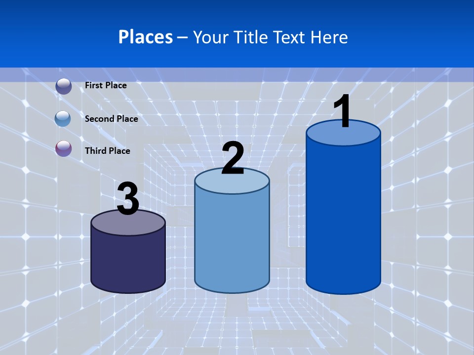 A Blue Abstract Background With Squares And Lines PowerPoint Template