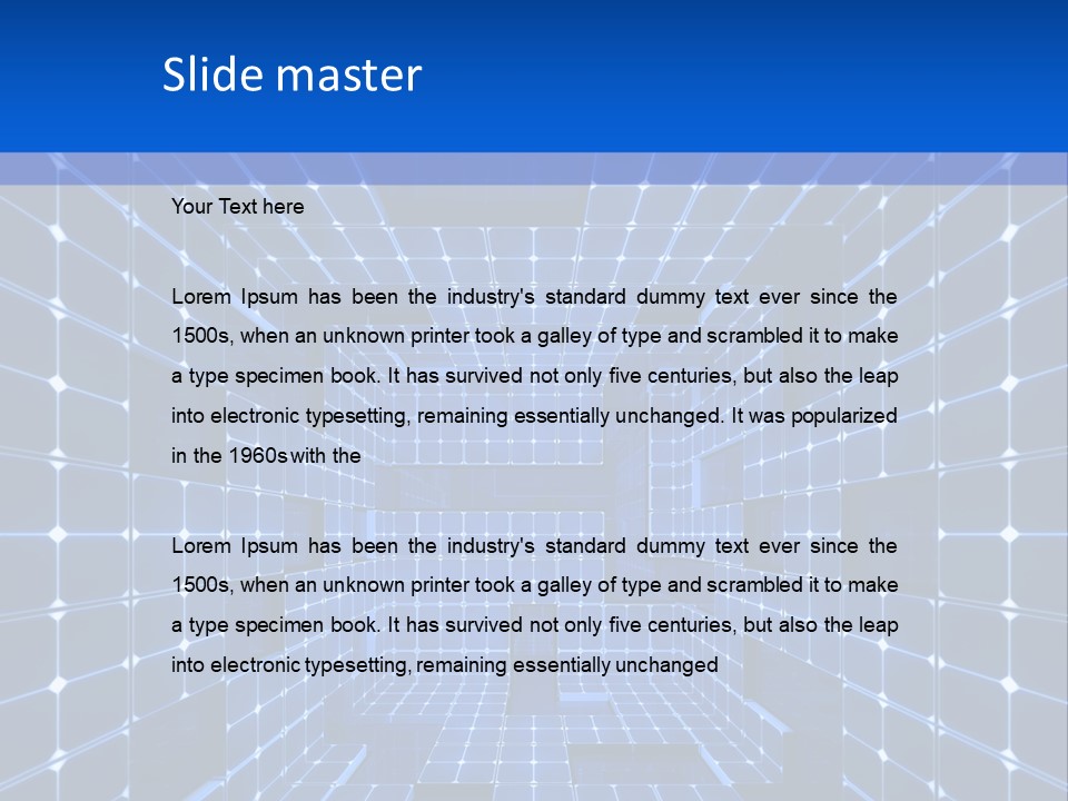 A Blue Abstract Background With Squares And Lines PowerPoint Template