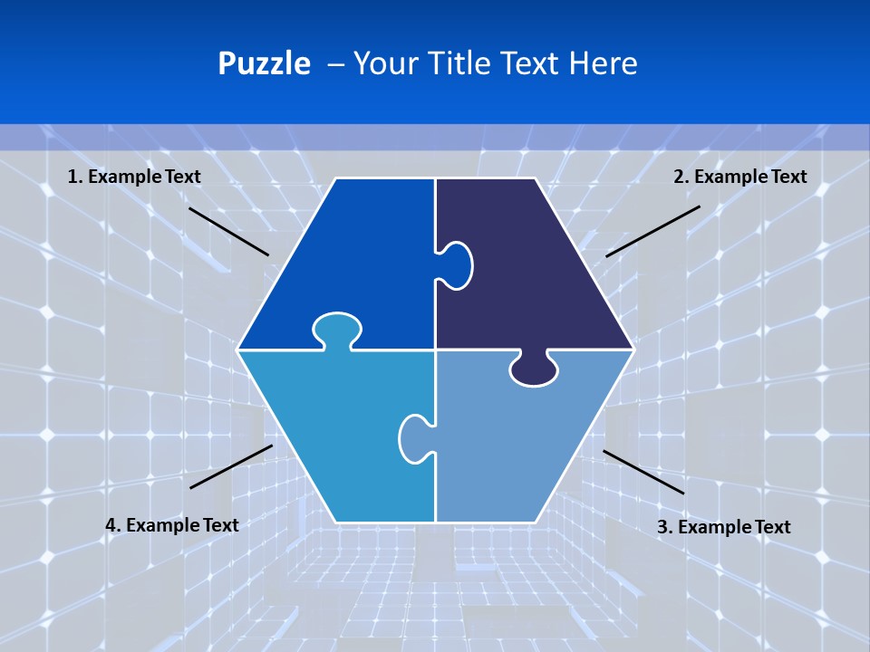 A Blue Abstract Background With Squares And Lines PowerPoint Template