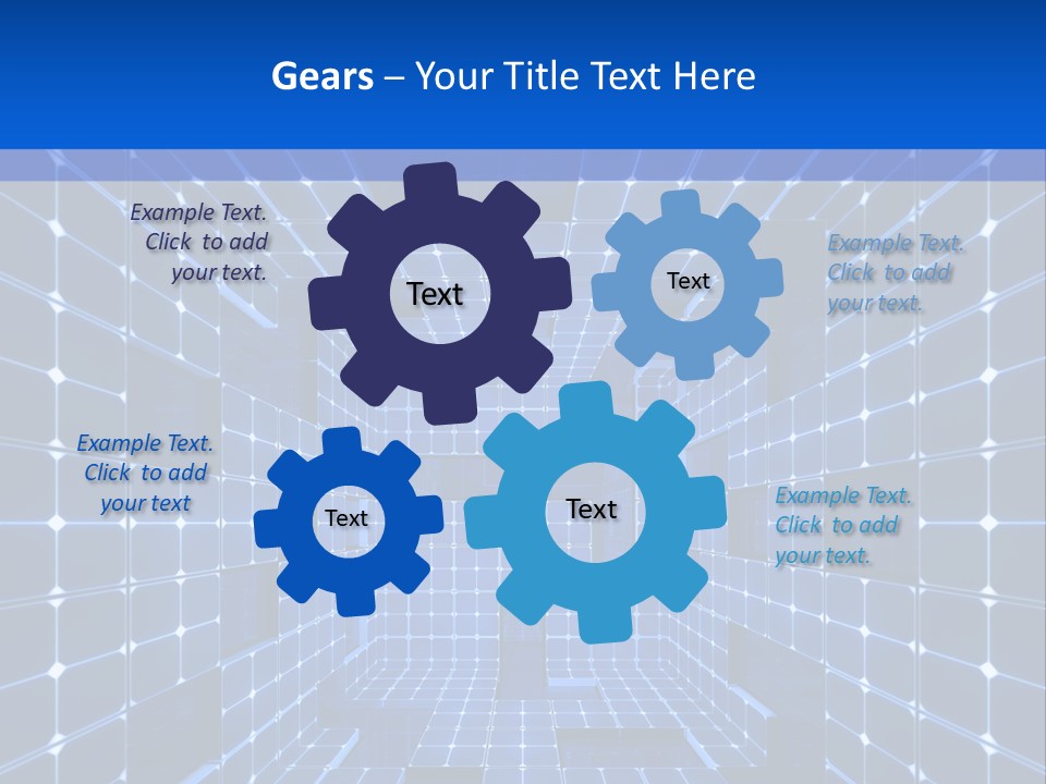 A Blue Abstract Background With Squares And Lines PowerPoint Template