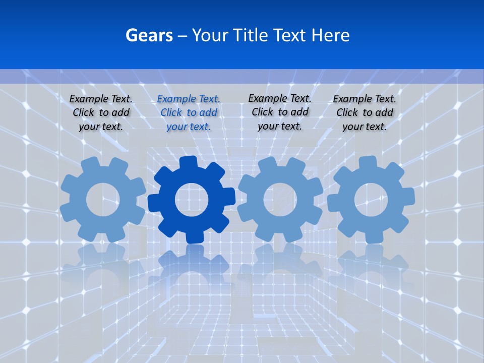 A Blue Abstract Background With Squares And Lines PowerPoint Template