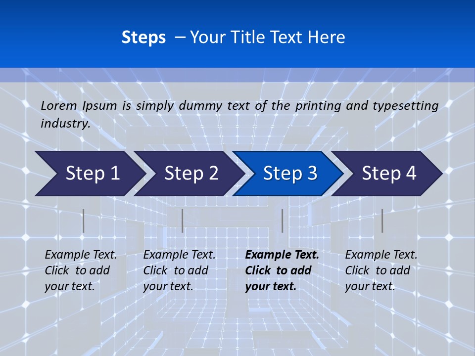 A Blue Abstract Background With Squares And Lines PowerPoint Template