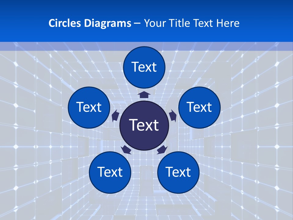 A Blue Abstract Background With Squares And Lines PowerPoint Template