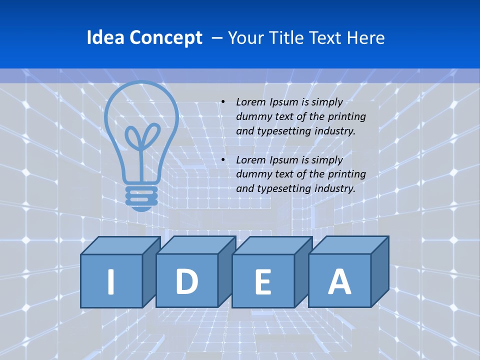 A Blue Abstract Background With Squares And Lines PowerPoint Template