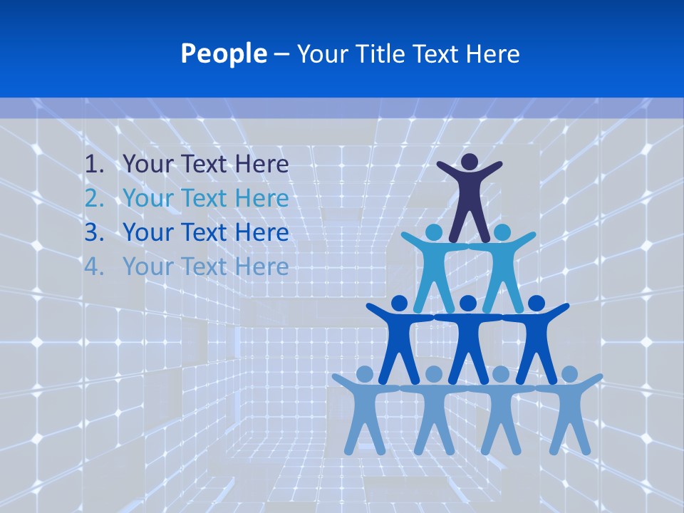 A Blue Abstract Background With Squares And Lines PowerPoint Template