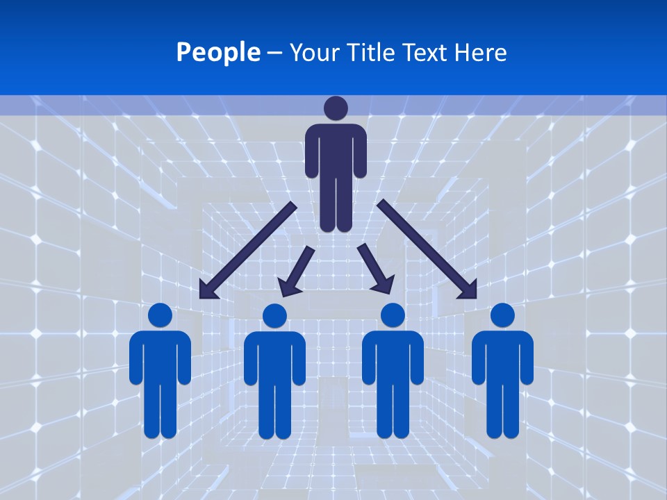 A Blue Abstract Background With Squares And Lines PowerPoint Template