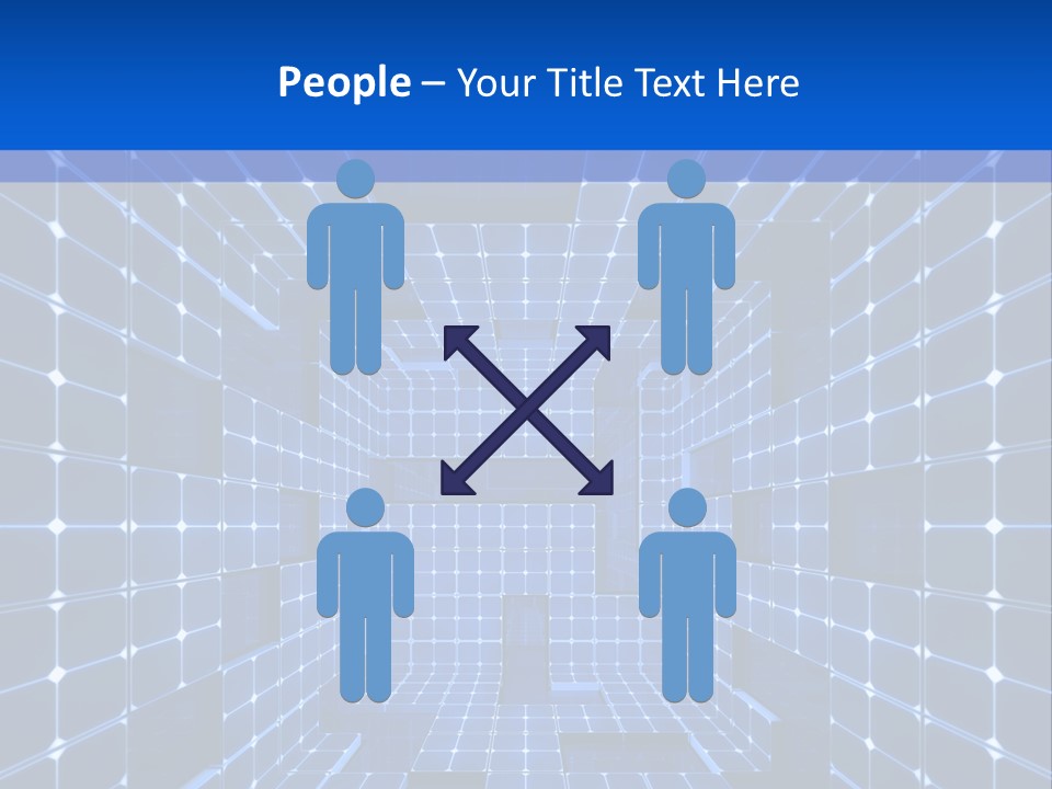 A Blue Abstract Background With Squares And Lines PowerPoint Template