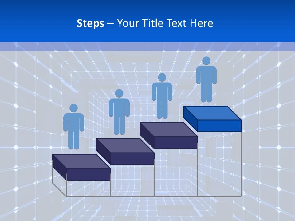 A Blue Abstract Background With Squares And Lines PowerPoint Template