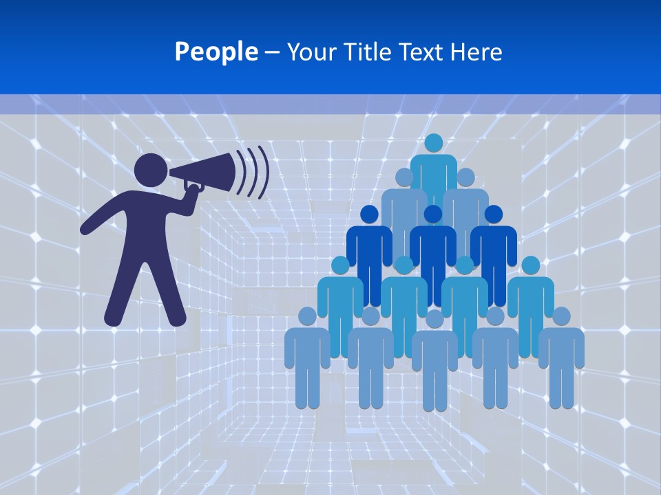 A Blue Abstract Background With Squares And Lines PowerPoint Template