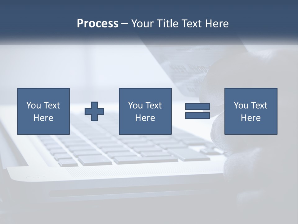 A Person Holding A Credit Card In Front Of A Laptop PowerPoint Template