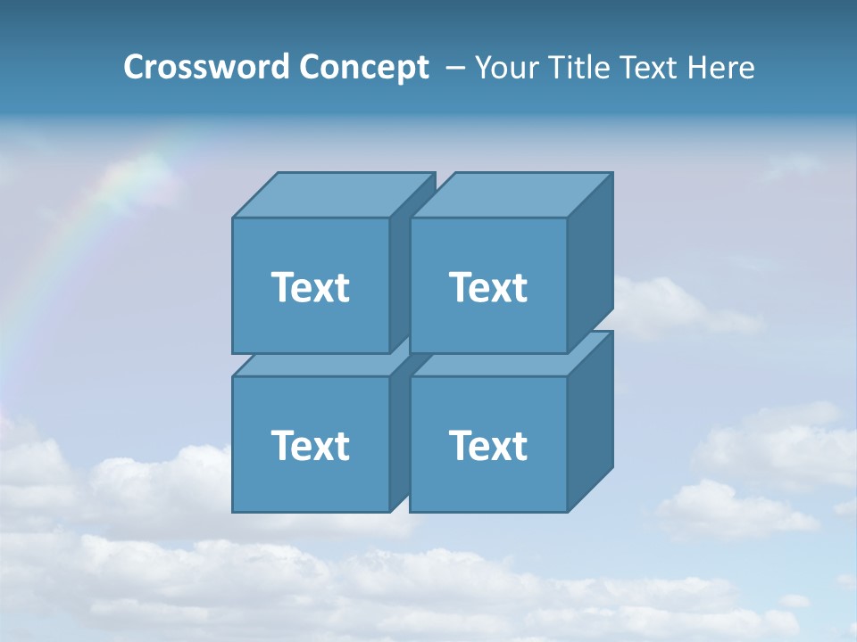 A Rainbow In A Blue Sky With Clouds PowerPoint Template