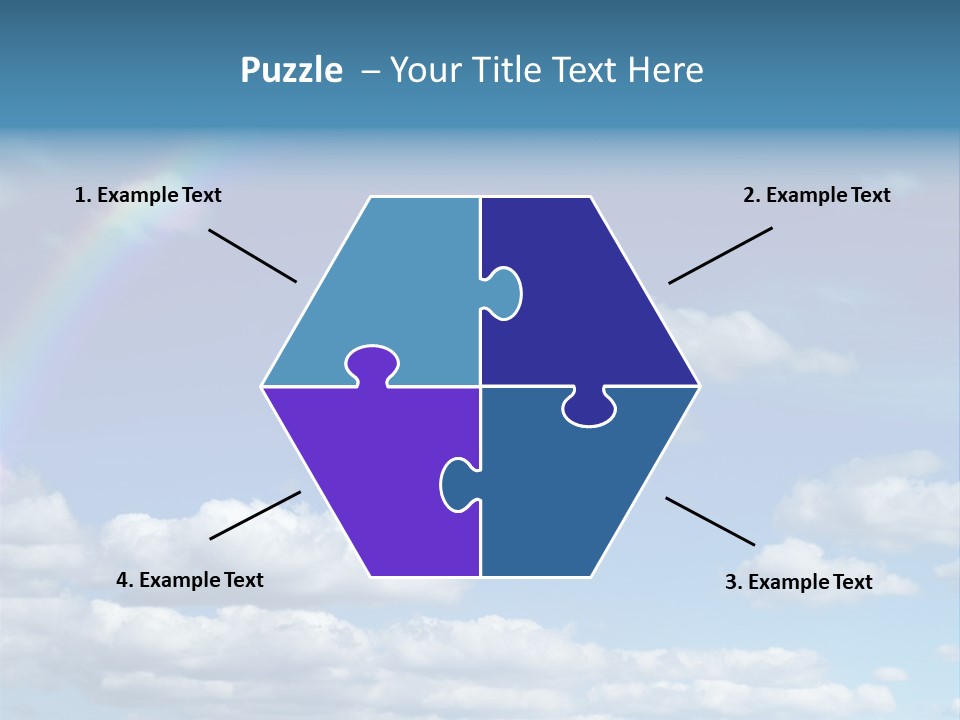 A Rainbow In A Blue Sky With Clouds PowerPoint Template