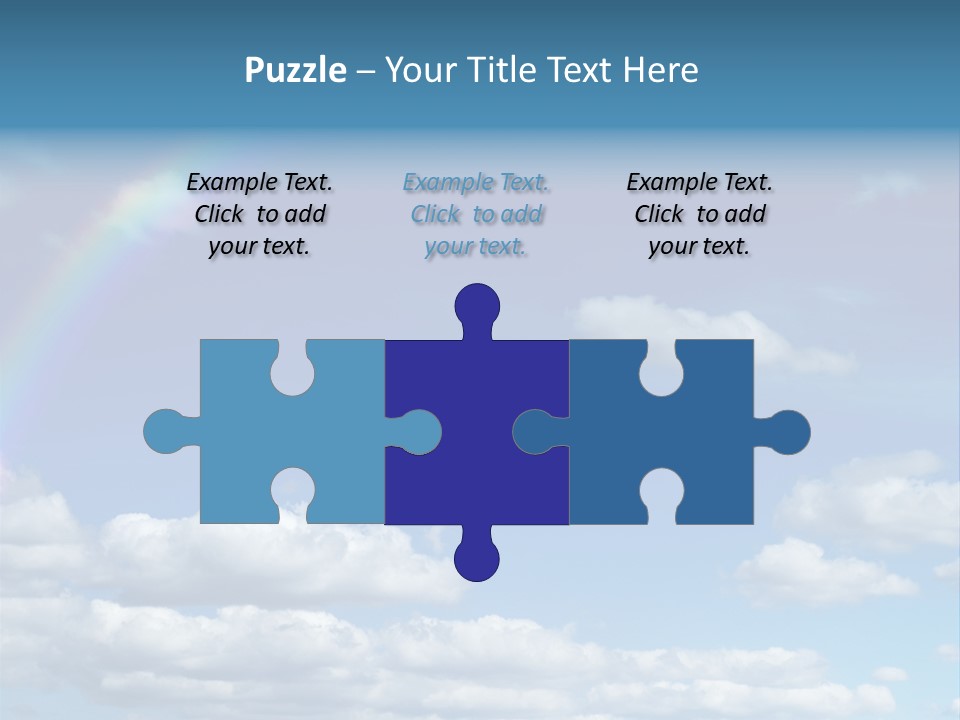 A Rainbow In A Blue Sky With Clouds PowerPoint Template