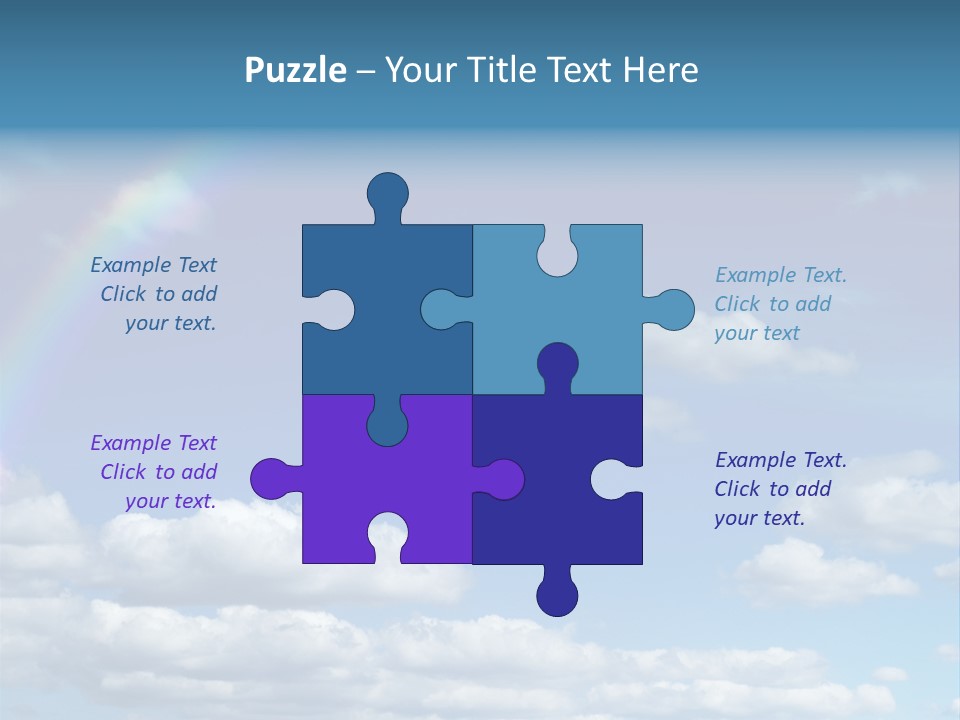 A Rainbow In A Blue Sky With Clouds PowerPoint Template