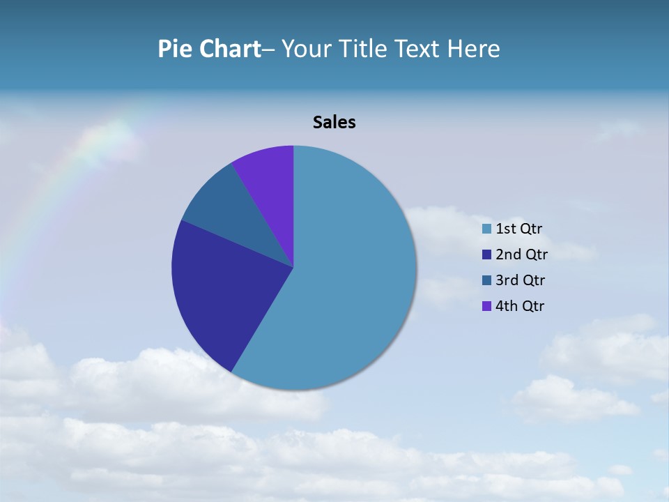 A Rainbow In A Blue Sky With Clouds PowerPoint Template