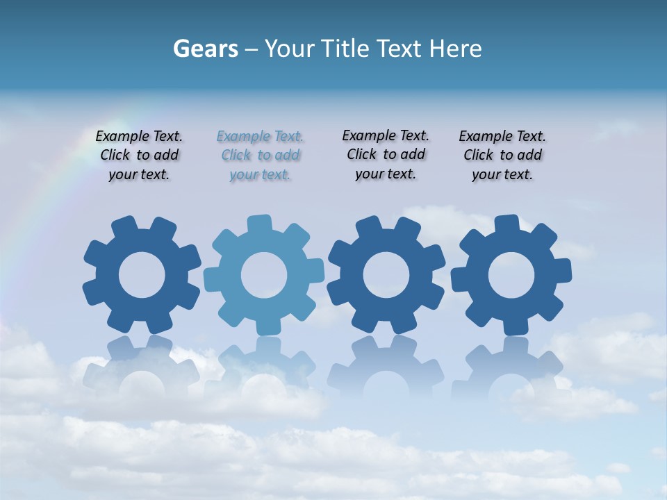 A Rainbow In A Blue Sky With Clouds PowerPoint Template