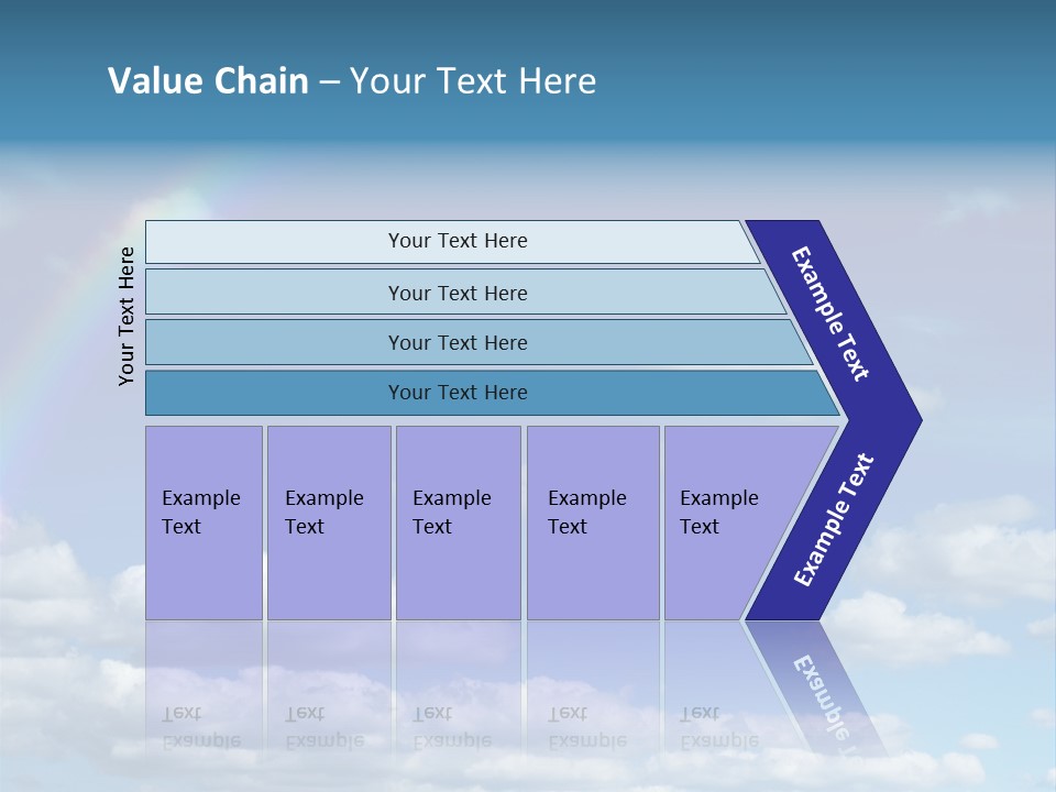 A Rainbow In A Blue Sky With Clouds PowerPoint Template