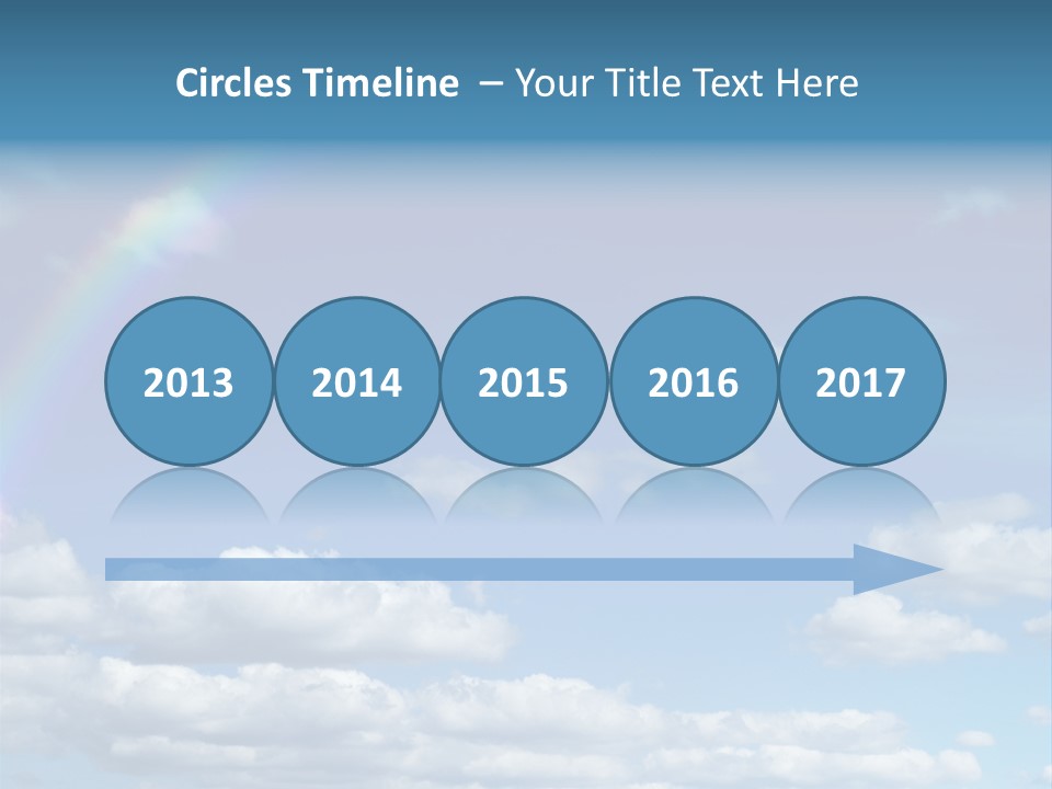 A Rainbow In A Blue Sky With Clouds PowerPoint Template