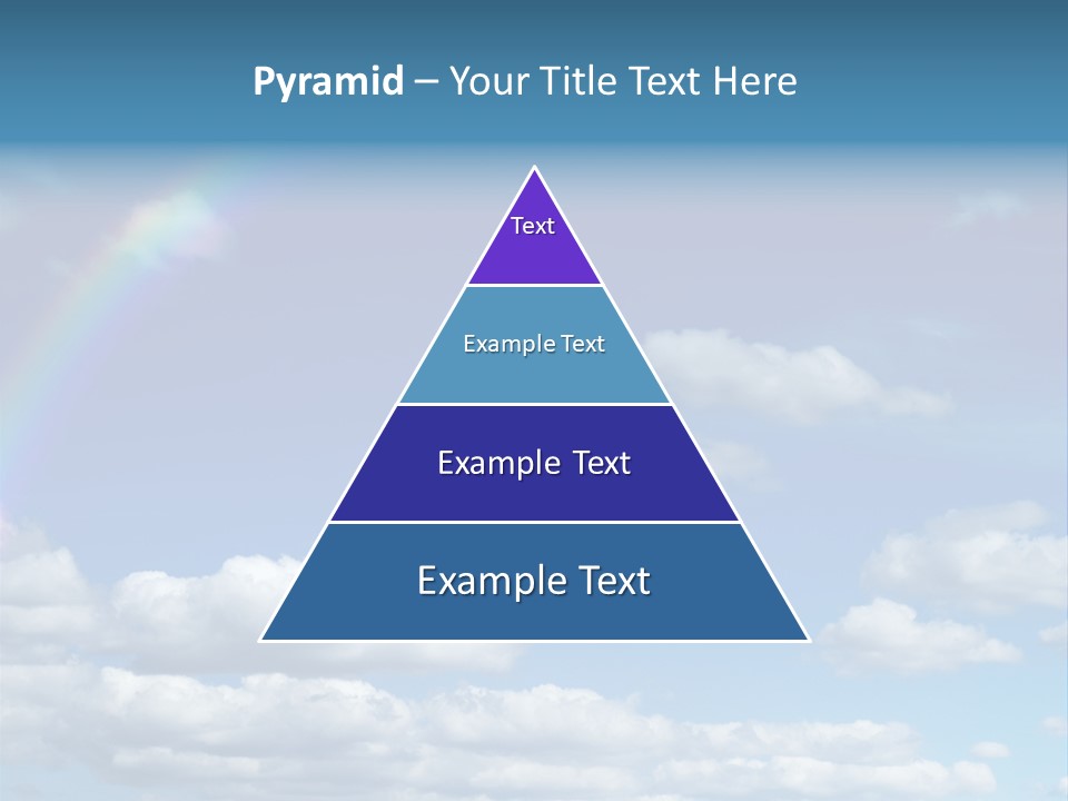 A Rainbow In A Blue Sky With Clouds PowerPoint Template