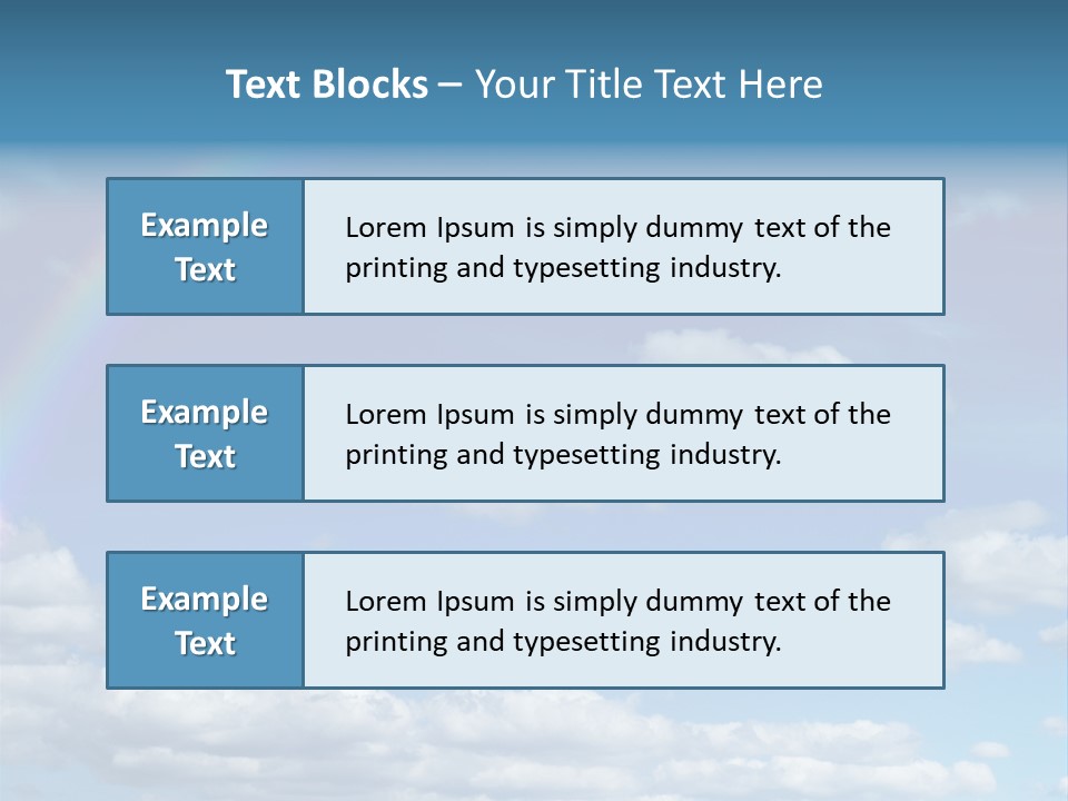 A Rainbow In A Blue Sky With Clouds PowerPoint Template