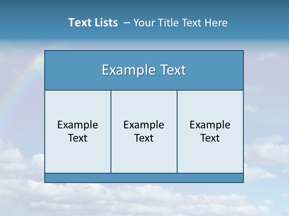 A Rainbow In A Blue Sky With Clouds PowerPoint Template