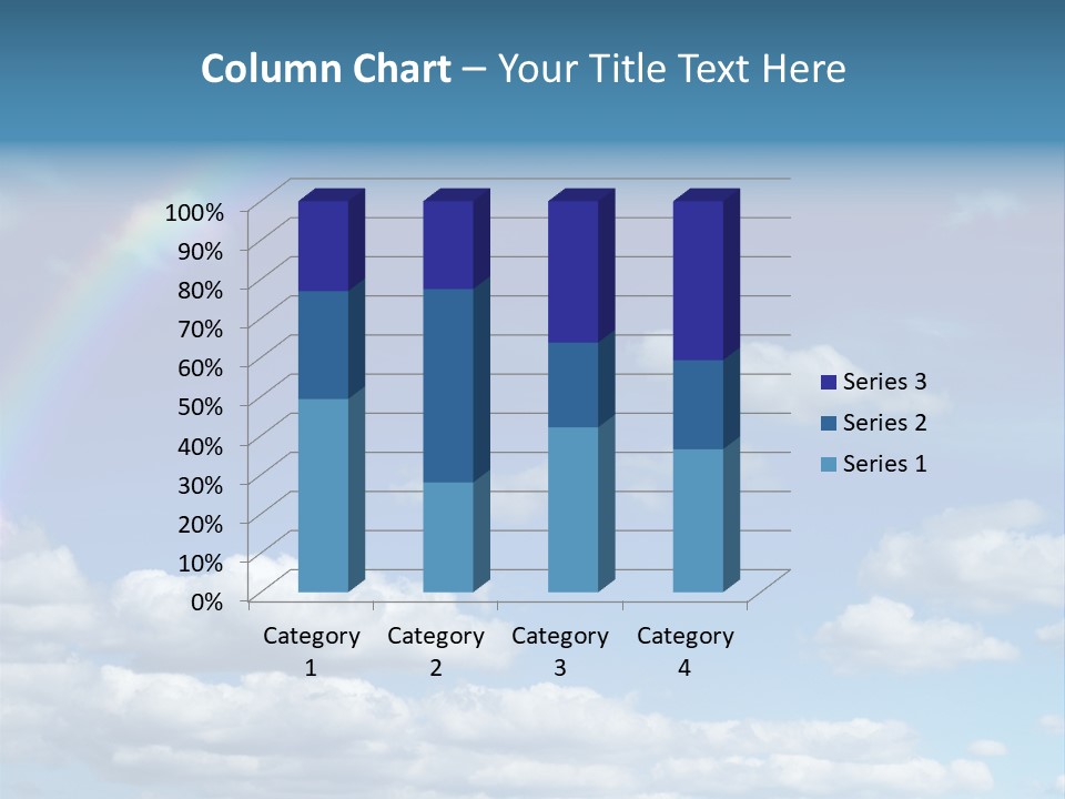 A Rainbow In A Blue Sky With Clouds PowerPoint Template