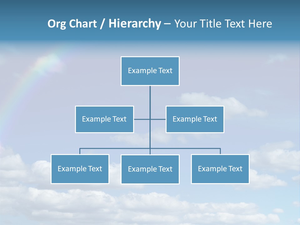 A Rainbow In A Blue Sky With Clouds PowerPoint Template