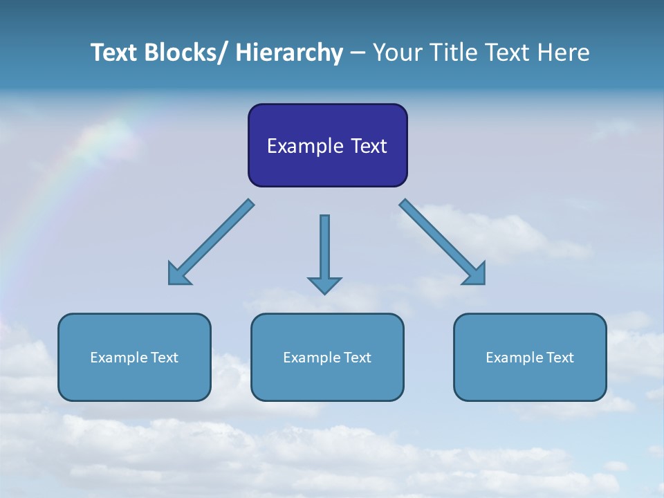 A Rainbow In A Blue Sky With Clouds PowerPoint Template