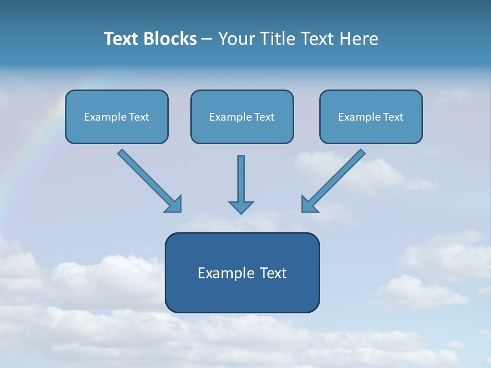A Rainbow In A Blue Sky With Clouds PowerPoint Template