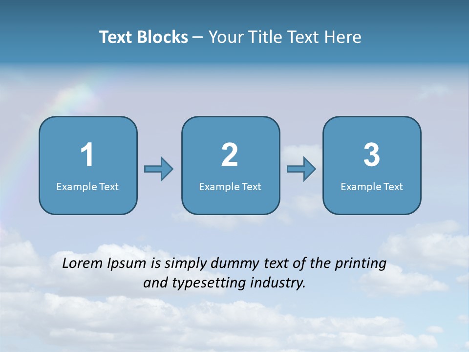 A Rainbow In A Blue Sky With Clouds PowerPoint Template