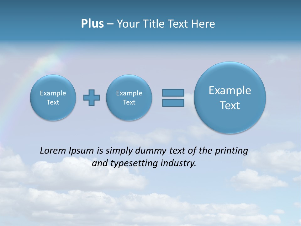 A Rainbow In A Blue Sky With Clouds PowerPoint Template