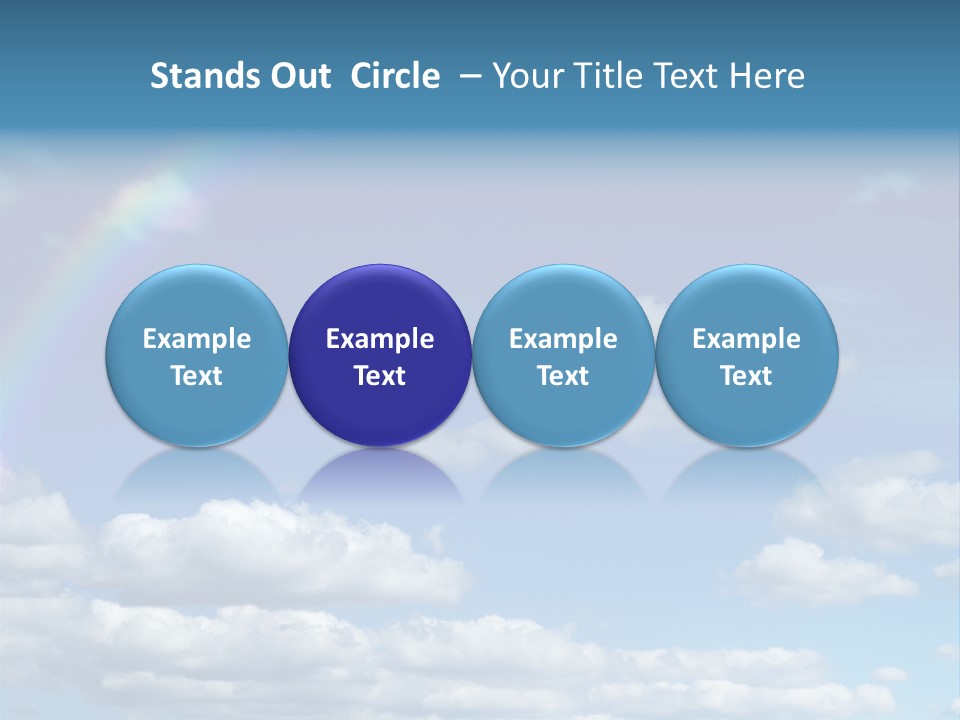 A Rainbow In A Blue Sky With Clouds PowerPoint Template