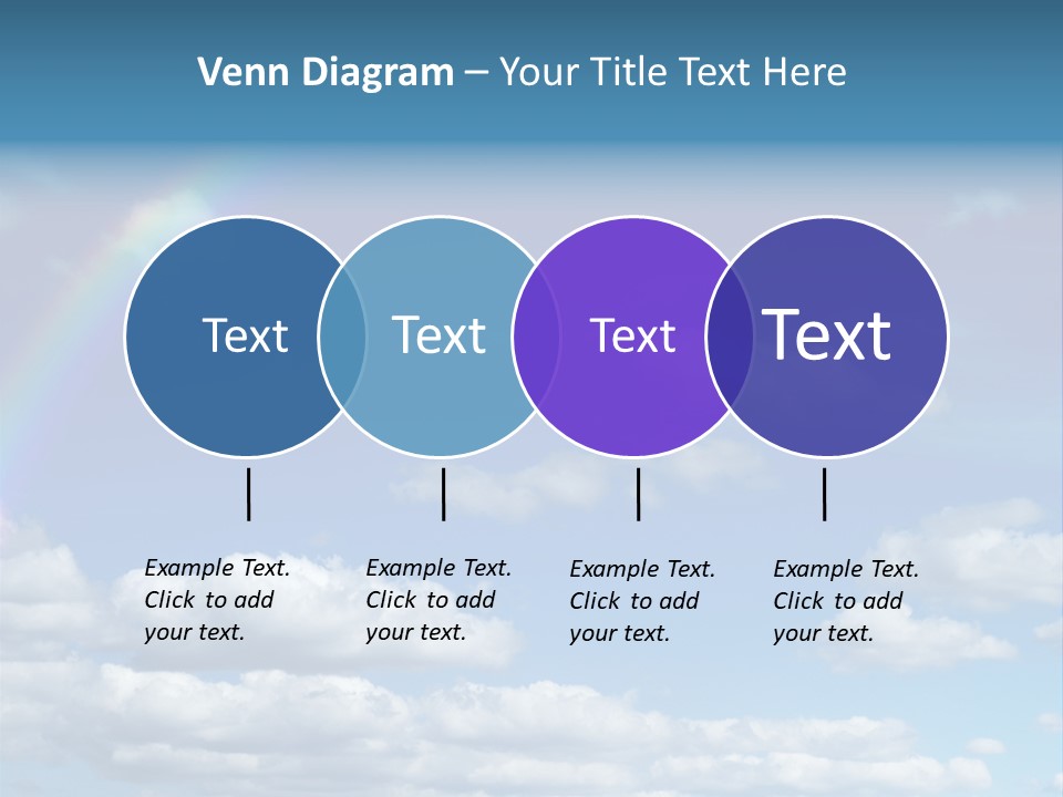 A Rainbow In A Blue Sky With Clouds PowerPoint Template