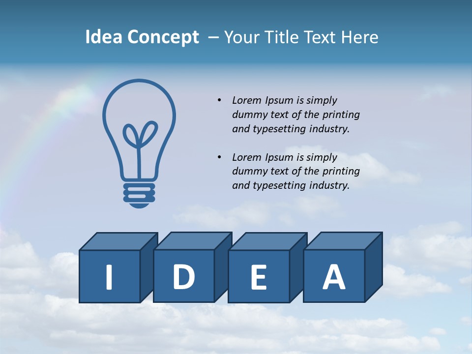 A Rainbow In A Blue Sky With Clouds PowerPoint Template