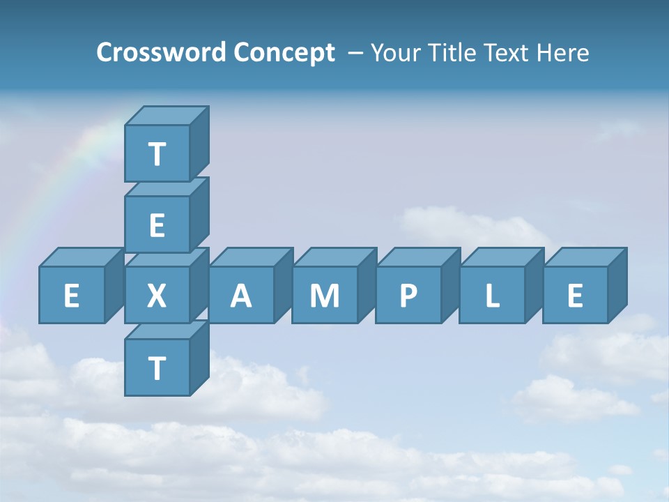 A Rainbow In A Blue Sky With Clouds PowerPoint Template