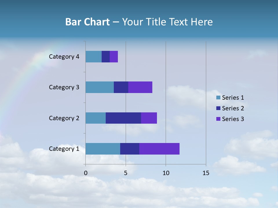 A Rainbow In A Blue Sky With Clouds PowerPoint Template