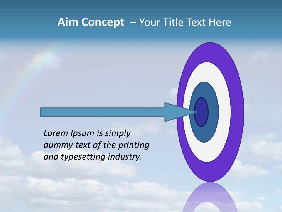 A Rainbow In A Blue Sky With Clouds PowerPoint Template