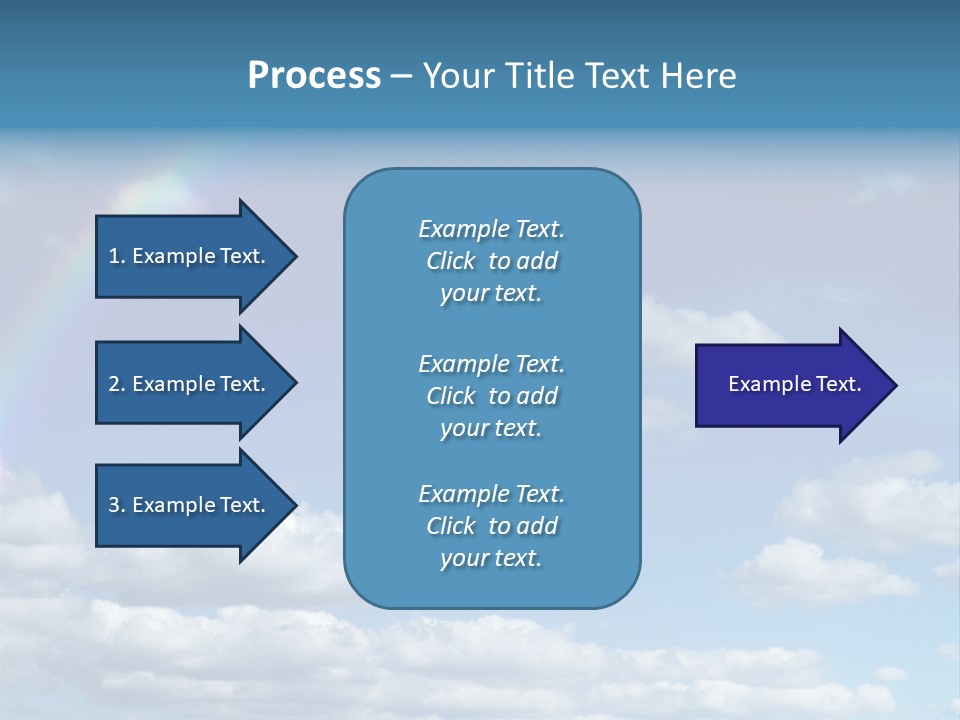 A Rainbow In A Blue Sky With Clouds PowerPoint Template