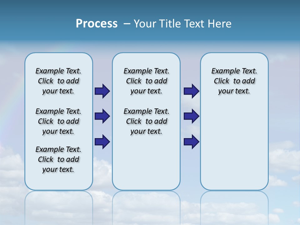 A Rainbow In A Blue Sky With Clouds PowerPoint Template