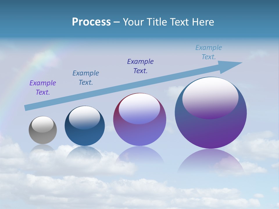 A Rainbow In A Blue Sky With Clouds PowerPoint Template