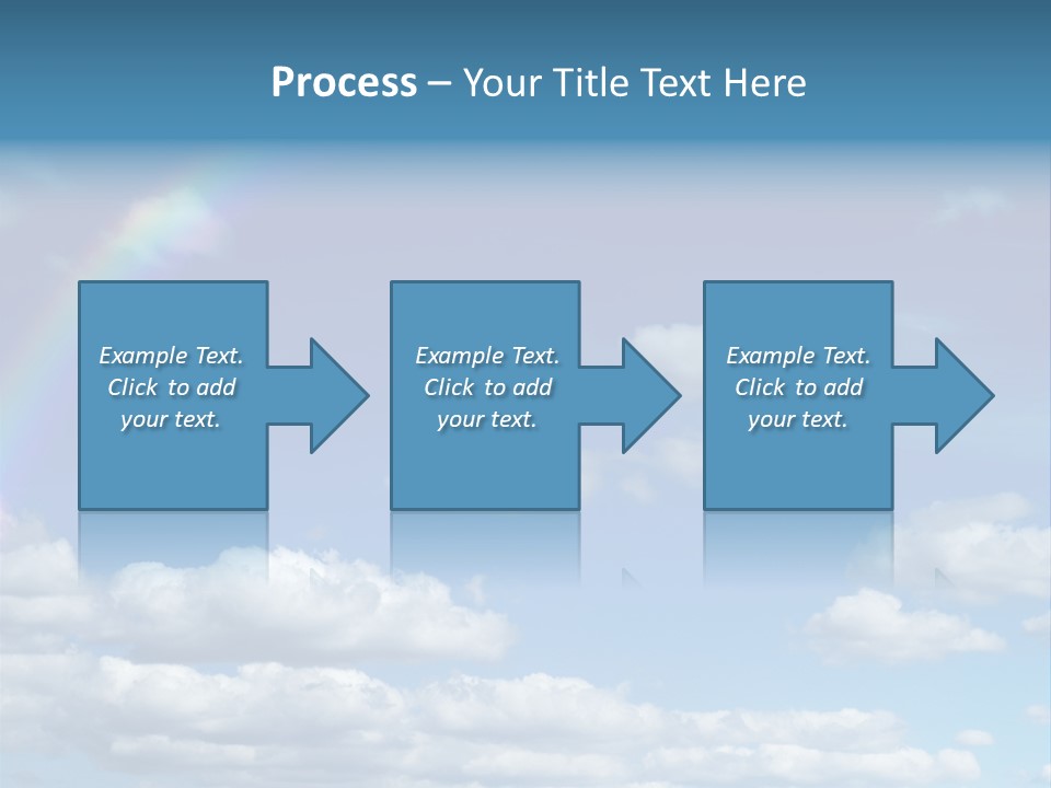 A Rainbow In A Blue Sky With Clouds PowerPoint Template