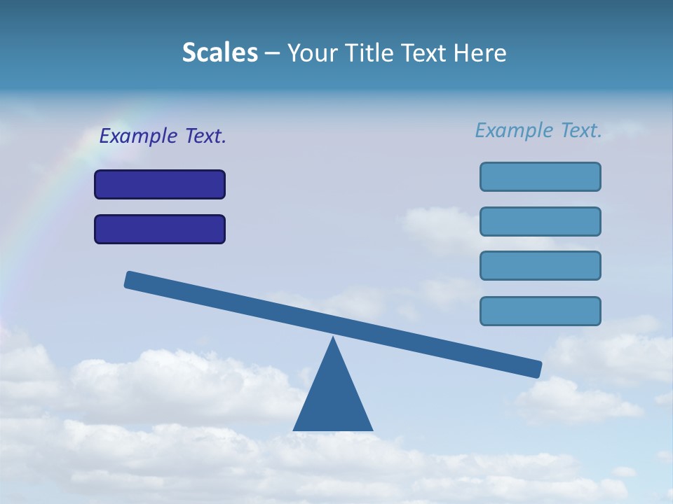 A Rainbow In A Blue Sky With Clouds PowerPoint Template