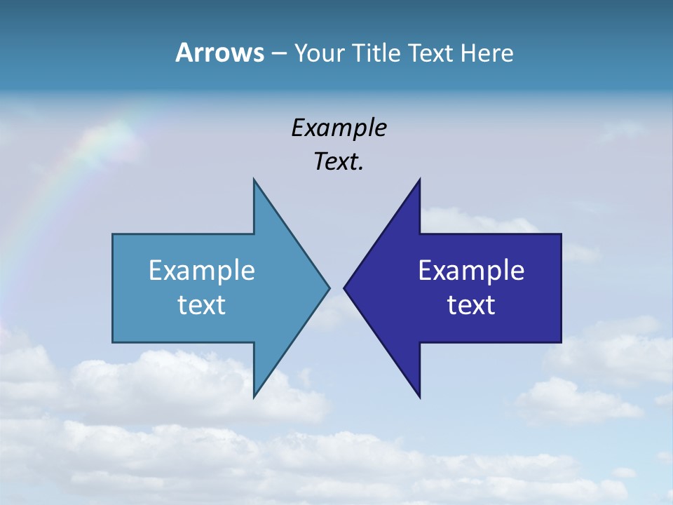 A Rainbow In A Blue Sky With Clouds PowerPoint Template