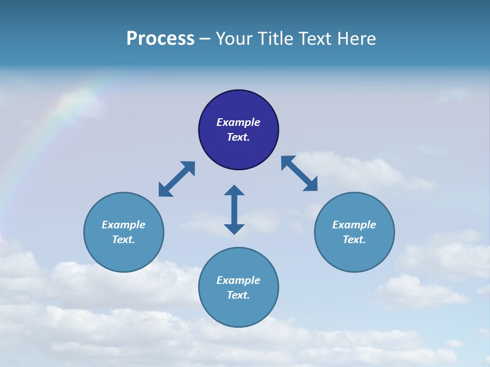 A Rainbow In A Blue Sky With Clouds PowerPoint Template