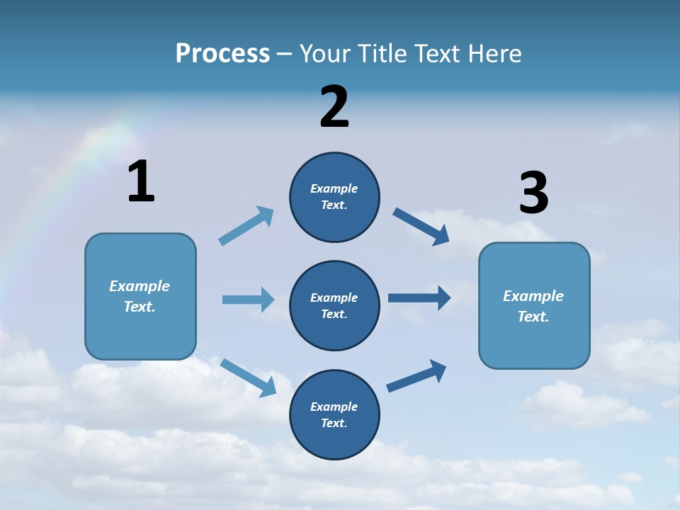 A Rainbow In A Blue Sky With Clouds PowerPoint Template