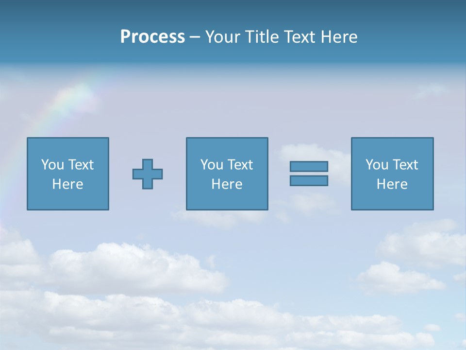 A Rainbow In A Blue Sky With Clouds PowerPoint Template