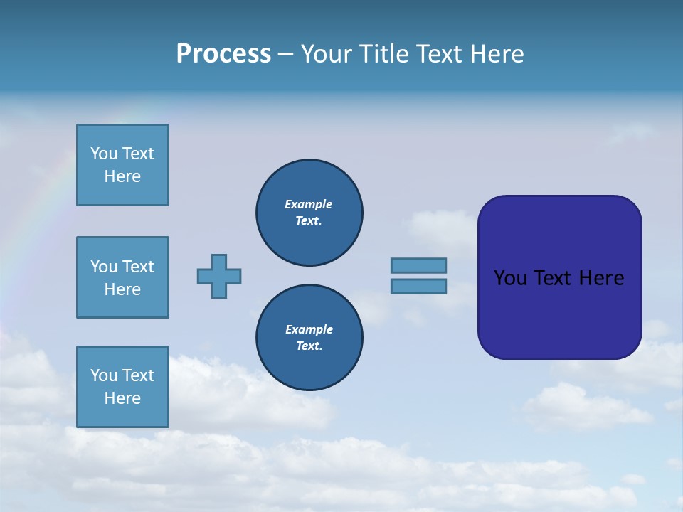 A Rainbow In A Blue Sky With Clouds PowerPoint Template