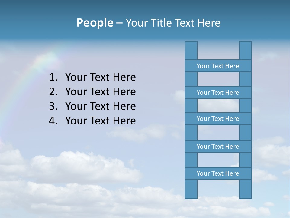 A Rainbow In A Blue Sky With Clouds PowerPoint Template